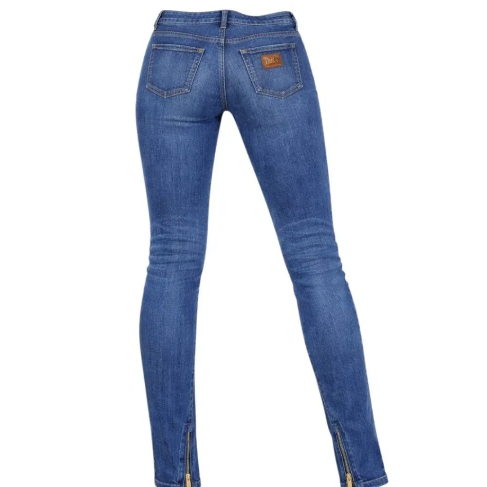 Dolce & Gabbana Pretty Straight Zipper Hem Blue Fade Jeans Size 38